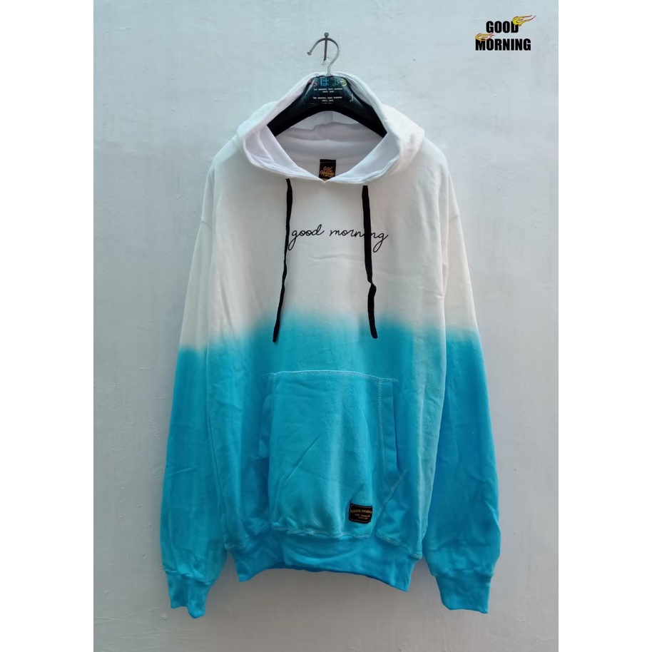 Jaket Hoodie Good Morning Rainbow Tie Dye Edition Trendy Casual Unisex Good Brand Quality Stylis