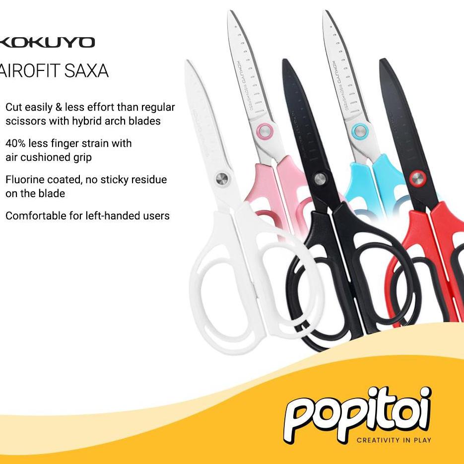 

U33 Kokuyo AiroFit Saxa Scissors Coated Blades 17 cm Gunting Scissor AeroFit TREND KEKINIAN ㊩