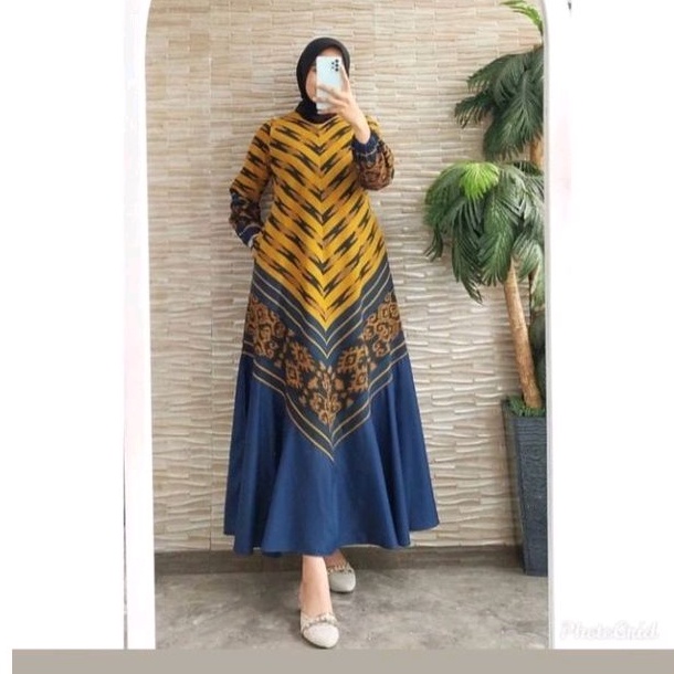 Spesial Couple Ramadhan Lebaran Gamis tenun ikat GM66