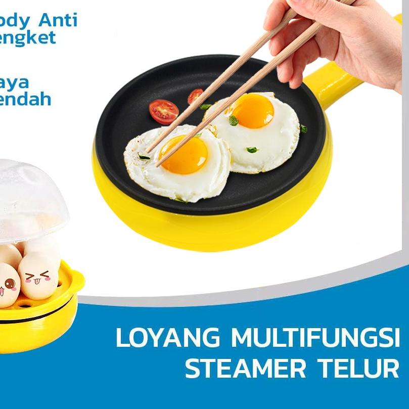 ✽ KADONIO Grill Pan Panci Listrik Multifungsi Perebus Telur Rebus Goreng Telur Steam Pasta Goreng Da