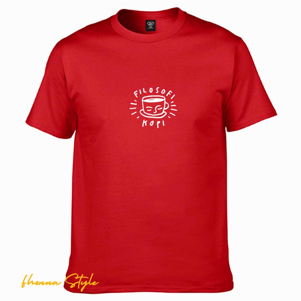 Fonna Rizki - Kaos Pria Lengan Pendek Filosofi kopi Motif Putih - Tshirt Distro premiun