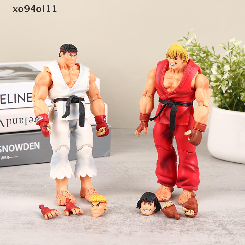 Xo Kawaii Street Fighter Anime Action Figure PVC Mainan Lucu Berdiri Hoshi Ryu Ken Masters Boneka Dekorasi Kamar Hadiah OL