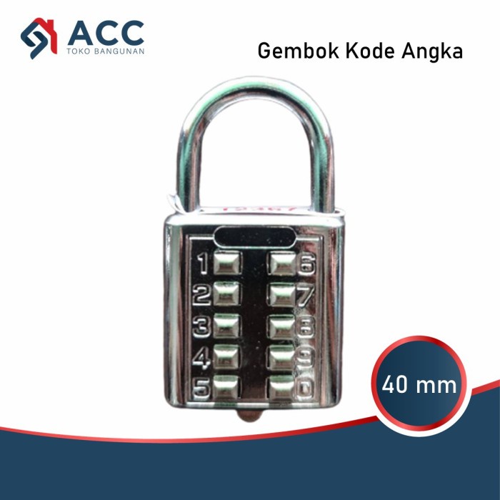 Murah Kunci Gembok Kode Angka Pintu Pagar 40 Mm