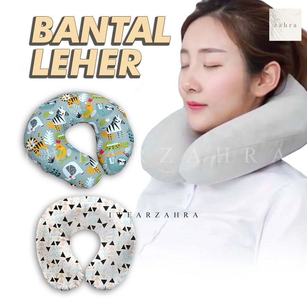 BANTAL LEHER - Neck Pillow Travelling Bantalan Sandaran Kepala Motif Lucu Nyaman Empuk Murah Fleksibel