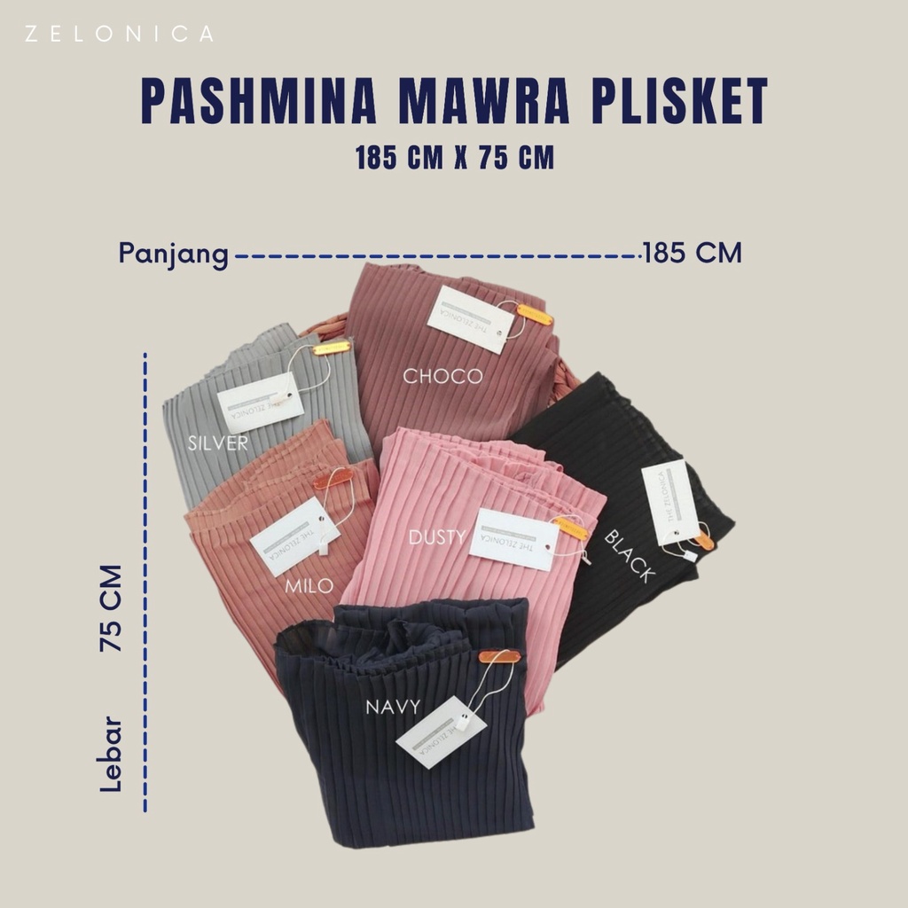 Zelonica pasmina Marwa Pleated Plisket Bahan Premium