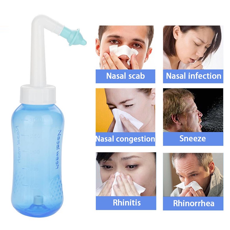 Alat Pencuci Hidung Nasal Rinse Pembersih Netipot Sinus Botol+10 Garam