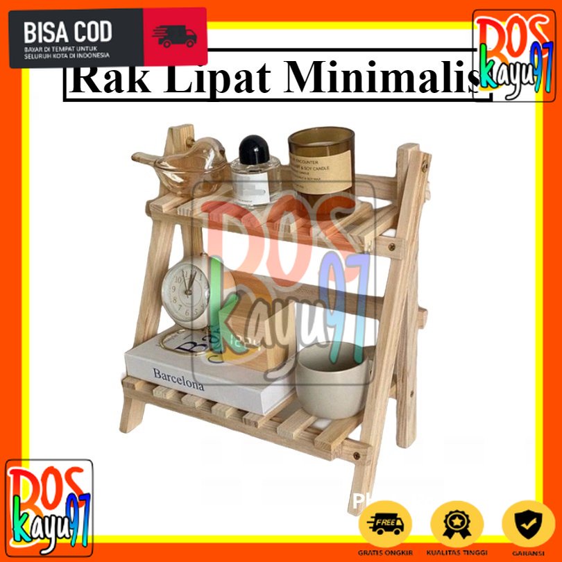 RAK SUSUN 2 KAYU LIPAT /RAK SERBAGUNA / RAK BUMBU / RAK MAKE UP