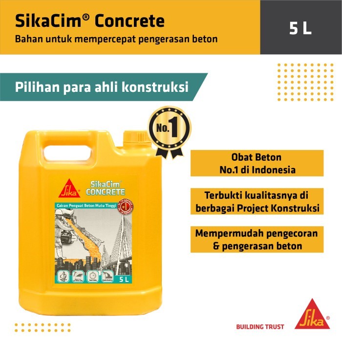 Sikacim Concrete 5 Liter Additive Obat Cor Beton Cepat Keras Cairan