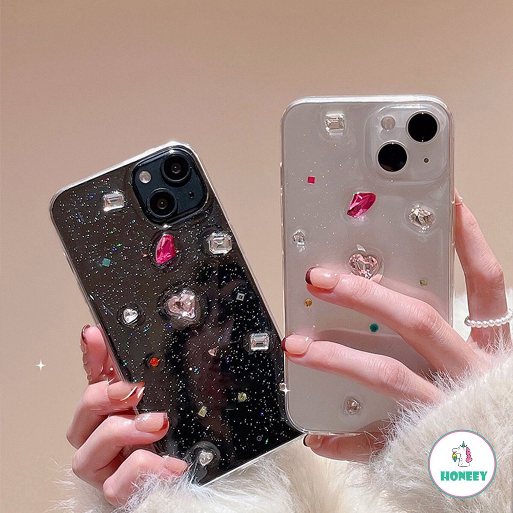 IPHONE Fashion Berlian Mengkilap Foil Ponsel Case Kompatibel Untuk Iphone14 13 12 Pro 11 Pro Max 14 Pro Max Shockproof Lembut TPU Penutup Belakang