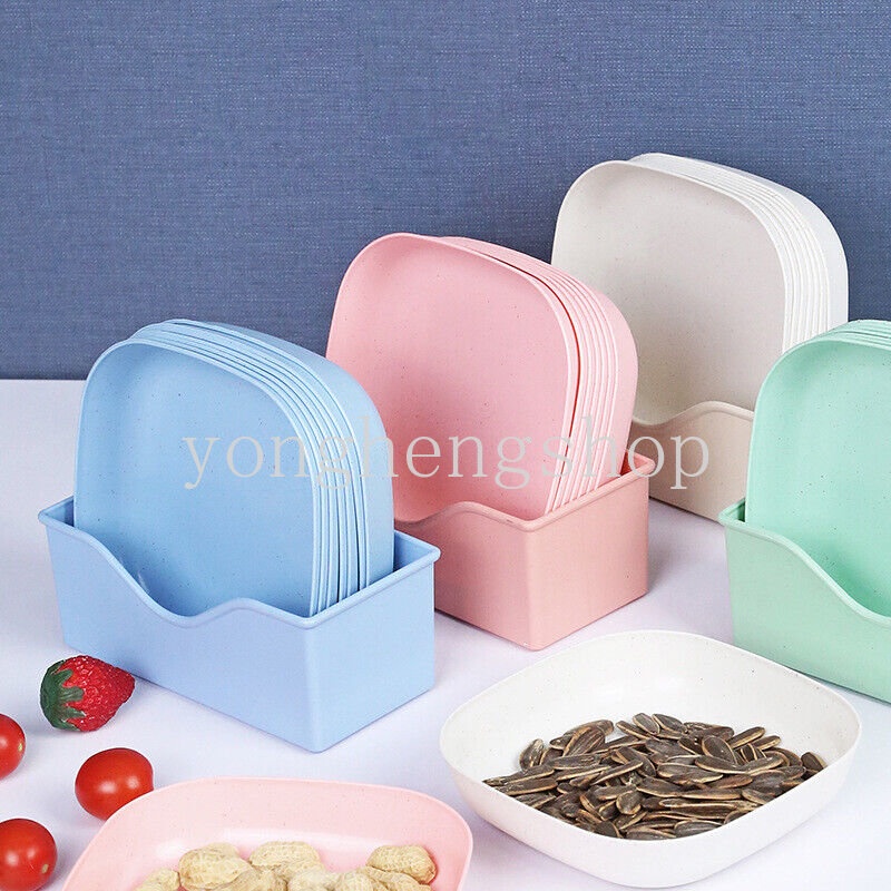 Wheat Straw Appetizer Piring Pesta Makanan Ringan Buah Kering Piring Salad Kue Dessert Serving Tray Seasoning Sauce Plate Tableware Spit Bone Dish