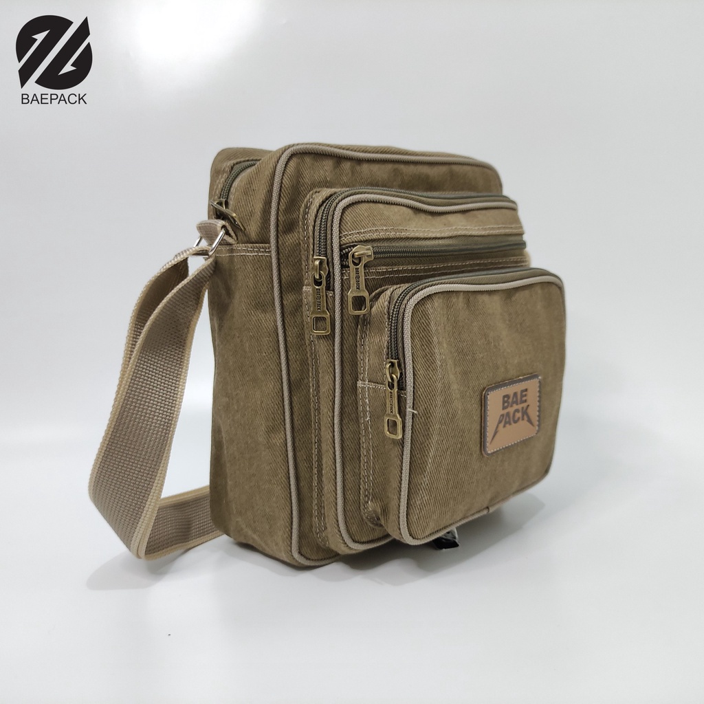 Tas Selempang Kanvas Dewasa Volker Original Baepack / Tas Kanvas Pria Cowok Cewek Wanita / Tas Multifungsi