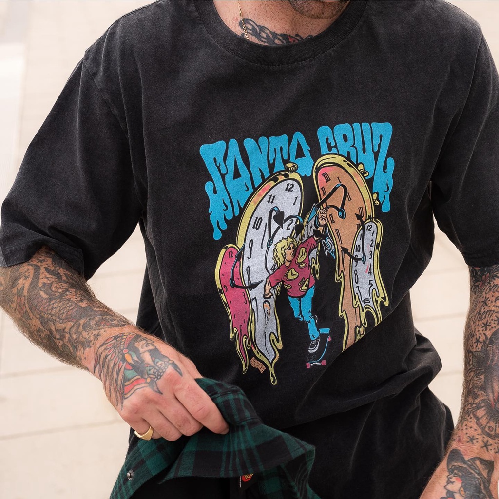 Santa Cruz Grabke Melting Clock Black Tee