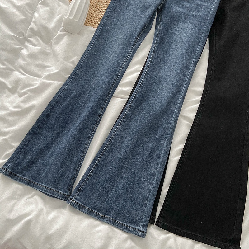 Korea Cutbray Jeans Highwaist Celana Jeans Wanita Kekinian Seksi