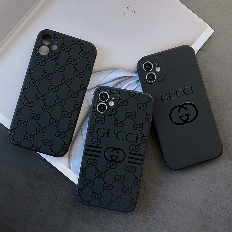 Fashion Gucci Pattern Soft Case HP iP iPhone 11 12 Mini 13 Pro Max 7 8 + Plus SE 2020 X XR SE 2020 XS Max Black Frosted Casing Apple