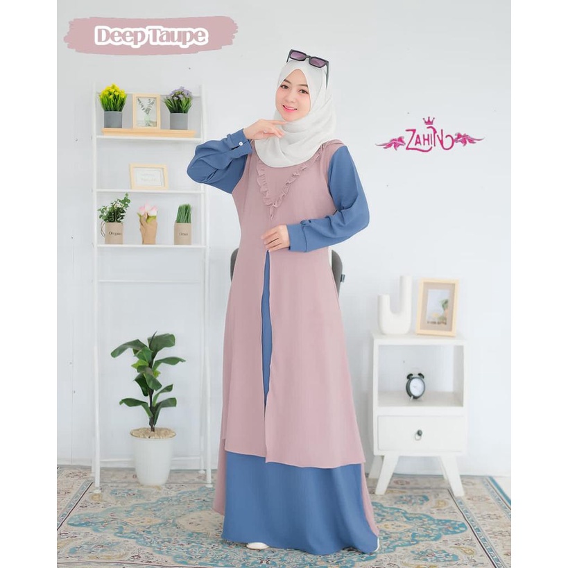 MERONA-GAMIS CRINKLE NIKIA DRESS ORIGINAL ZAHIN 2LAYER/gamis ruffle dada/gamis zahin lebaran