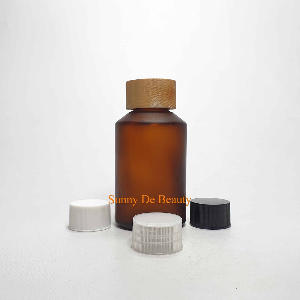 Botol Kaca GD 120 Ml Amber Frosted Tutup Ulir / Botol Kaca / Botol Kaca Kosmetik / Botol Essential O