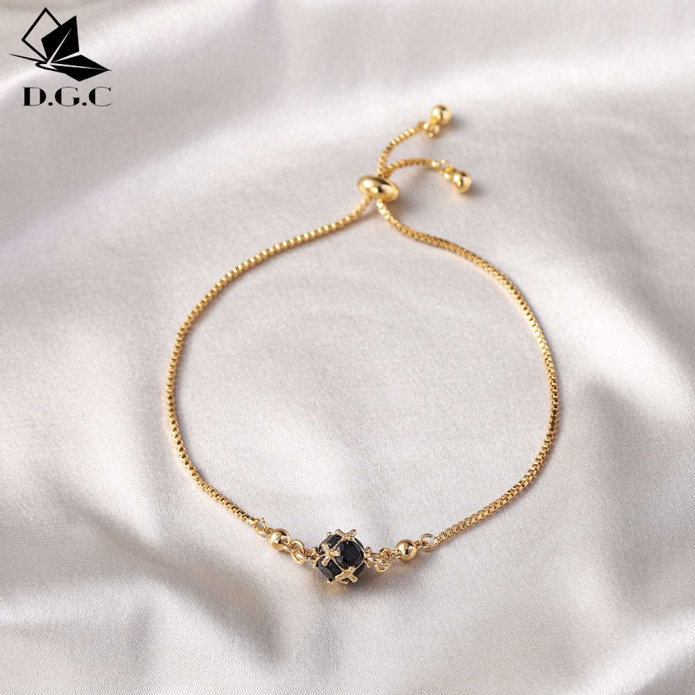 ♥️✅COD✨Gelang Rantai Titanium Wanita Mewah Permata Liontin Fashion Aksesoris Gelang Serut Perhiasan Emas D356