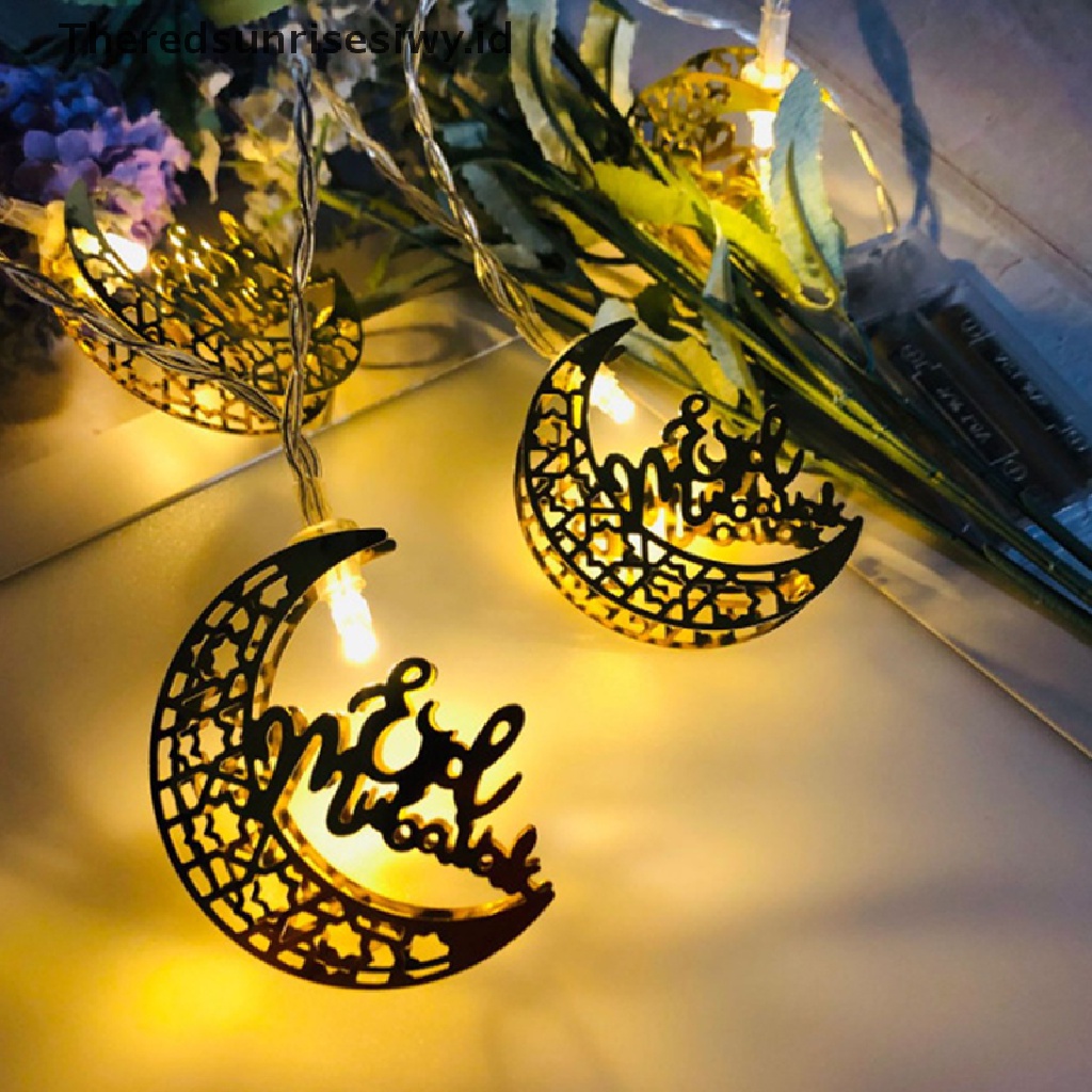 # Baju Lebaran # Hiasan Ramadhan Bulan Bintang Lampu String Led Dekorasi EID Mubarak Untuk Rumah~