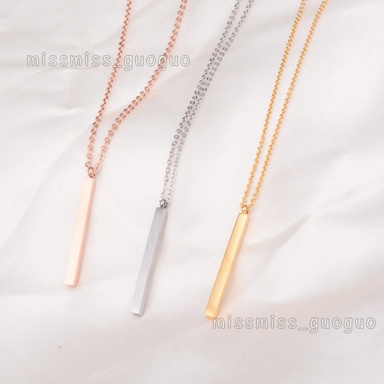 Kalung Rantai Titanium Steel 18K Warna Rose Gold Metalik Untuk Pasangan