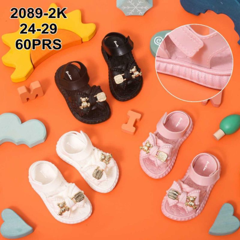 TERBARU Sandal Anak Perempuan dan baby  Sandal Jelly Import FUSHIN Sandal Tali Kepang SIZE 18-29 Pita Bear empuk dan nyaman