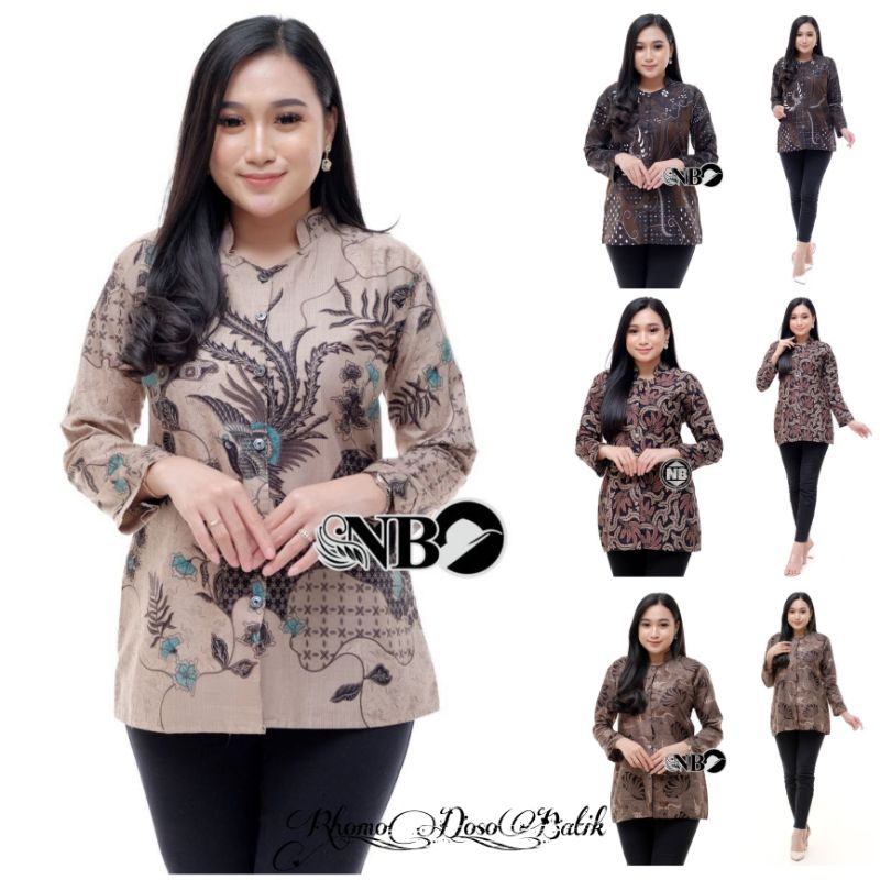 BAJU BATIK WANITA MODERN MONALISA GENES M,L,XL asli PEKALONGAN