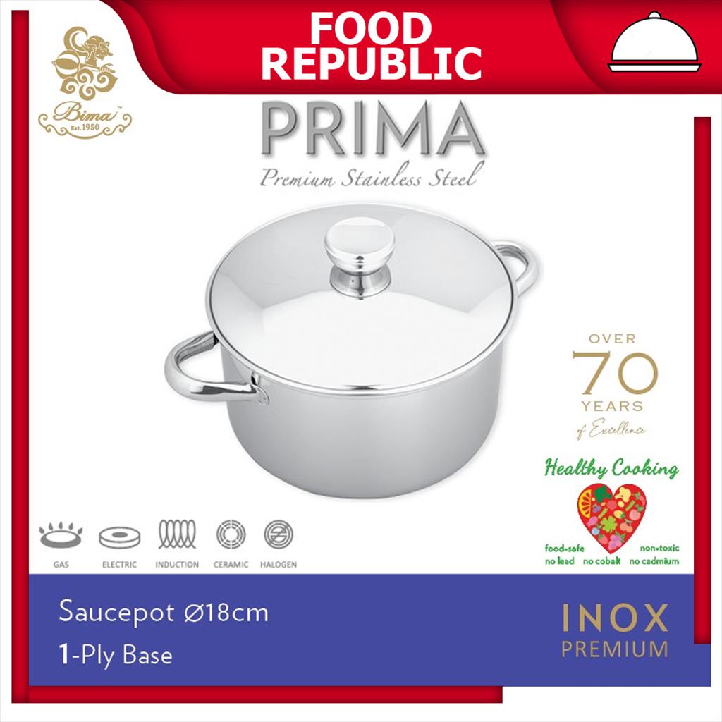 BIMA PRIMA PANCI STAINLESS STEEL 18 CM B2007018 SAUCEPOT