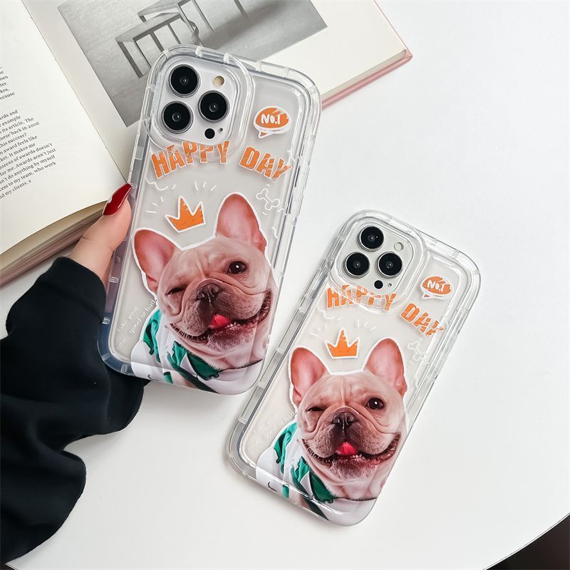 IPHONE Lembut Casing Ponsel Transparan Kompatibel Untuk Iphone14 13 11 12 Pro XS Max X XR 7 8 Plus Anjing Lucu Casing TPU Silikon Shockproof Cover