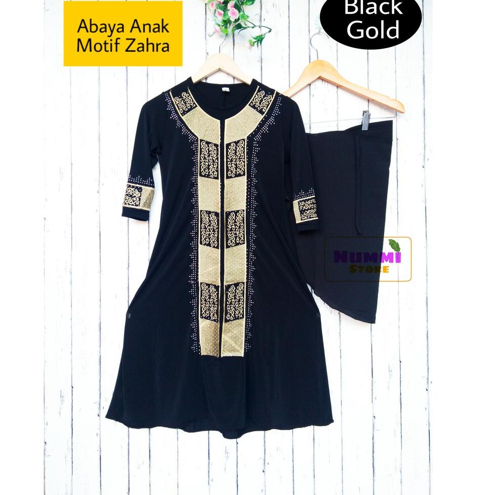 STOK TERBATAS Baju Muslim Gamis Abaya Anak Syar'i / Abaya Anak Bordir HITAM / Gamis Anak Bordir