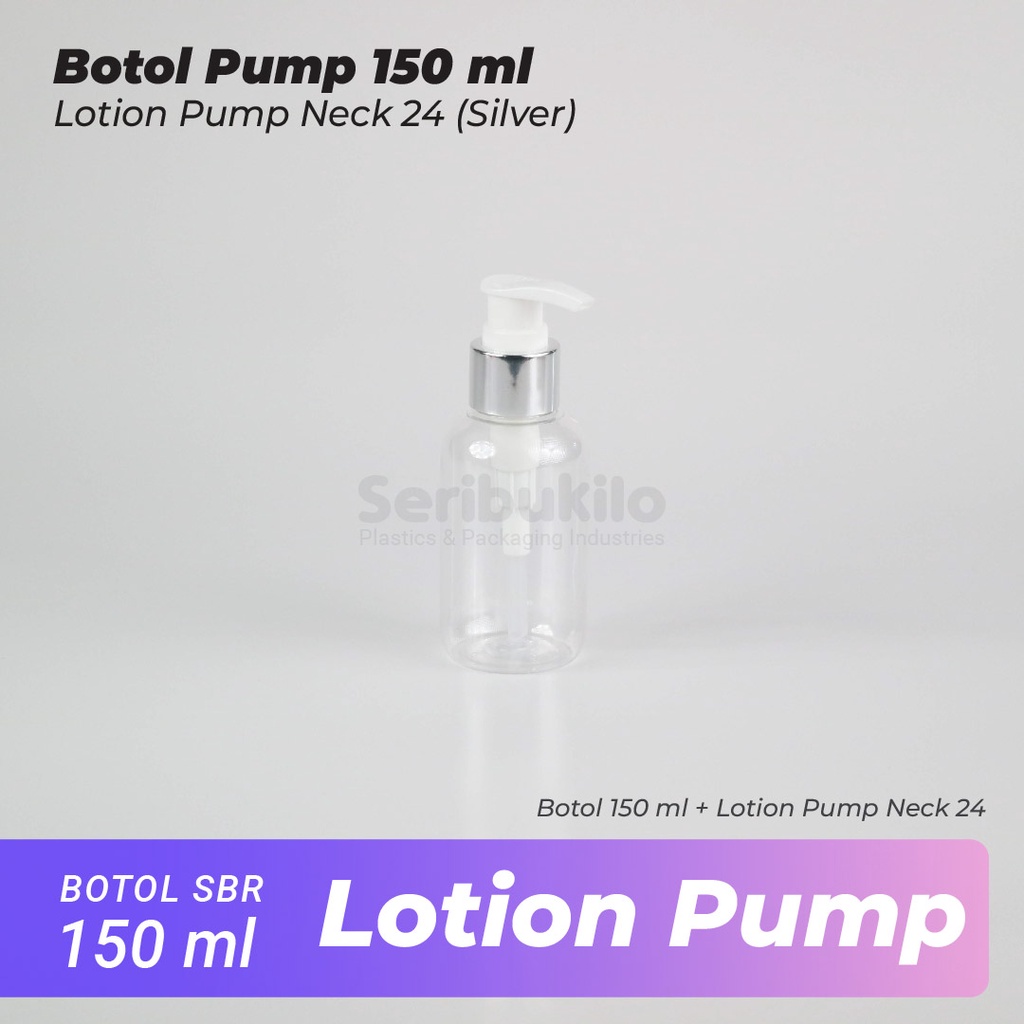 Botol Pump 150 ml/ Botol PET 150 ml Pump Lotion Gold SBR/ Botol SBR 150 ml Lotion Pump Silver