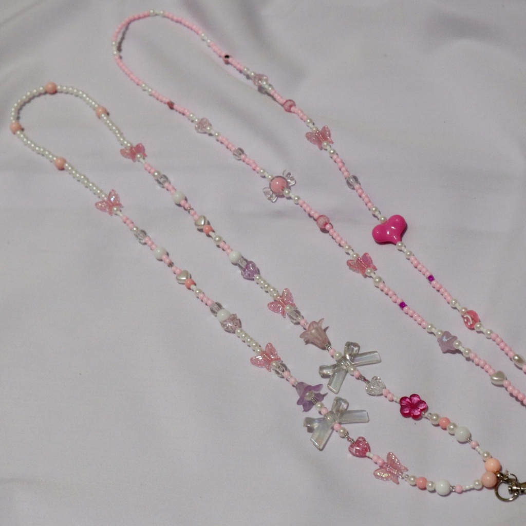 

Beads Lanyard PINK EDITION / Lanyard ID Card / Lanyard Pods / Lanyard Manik-Manik