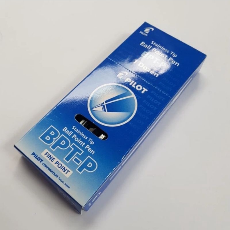 

1 LUSIN Pulpen Pilot BPTP Hitam/ Biru/ Merah (Bolpoin Ballpoint Tinta Stainless Tip) Fine Point Black - 1 Box Isi 12 Buah