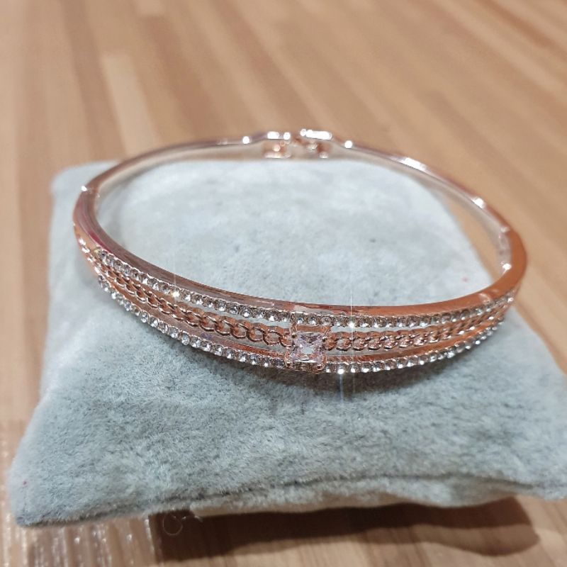 Gelang Titanium Rosegold Gelang Stainless steel anti karat anti alergi  S-016