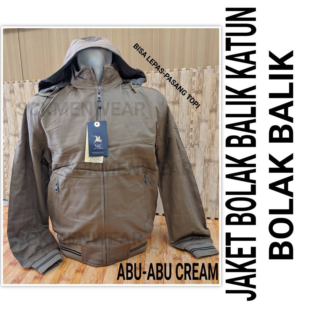 Jaket Pria SSBL 5953 Katun Bolak Balik Krah Shanghai Topi Lepas Pasang / Pakaian Bapak size XL-3XL (JUMBO) - sckmenwear GROSIR