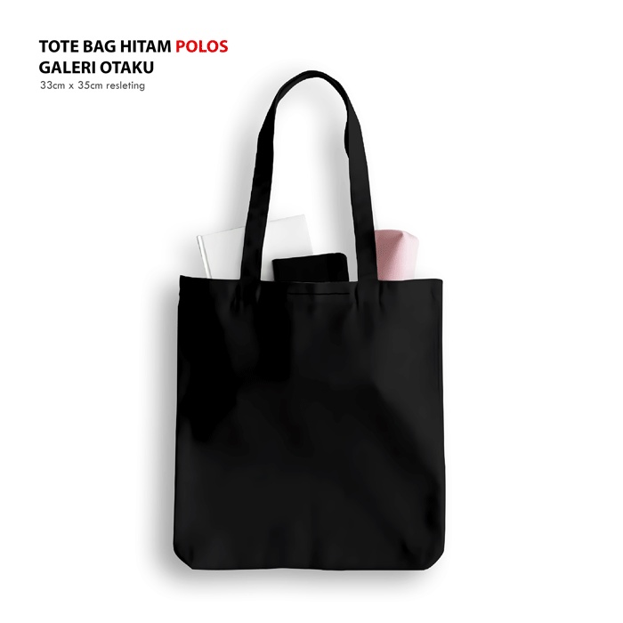 TOTEBAG POLOS SATUAN / TOTEBAG KANVAS HITAM POLOS SATUAN / TOTEBAG CANVAS RESLETING BAHAN PREMIUM GRADE A