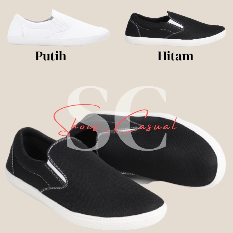 Sepatu Slip On Classik OG Vanz Hitam Putih Terbaru