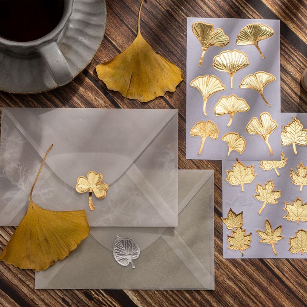 [Elegan] Maple Leaves Stiker Baru Trendi Vintage Scrapbooking Siswa Tangan Akun Ponsel Case Album Stiker Dekoratif