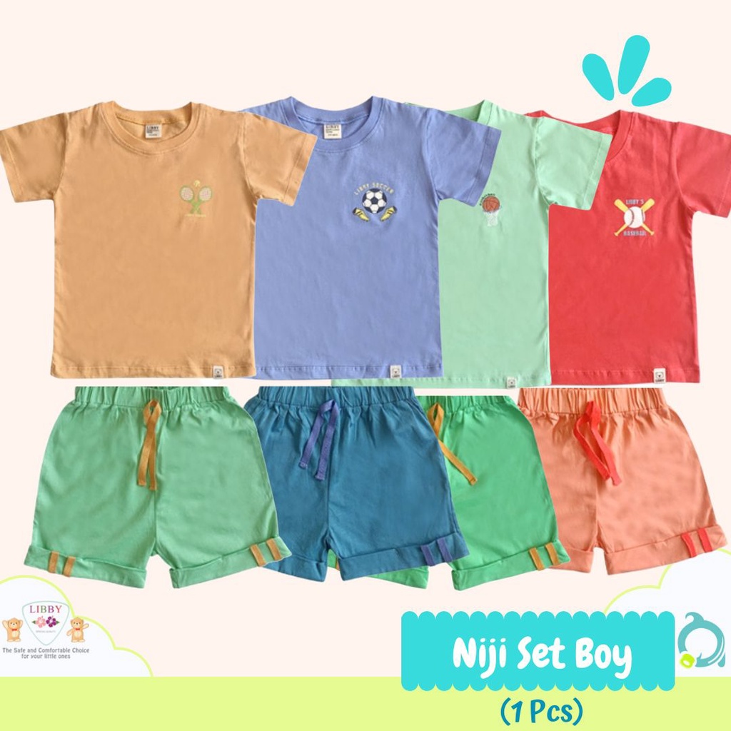 LIBBY Earth Stelan Anak Niji Set Oblong Pendek-Celana Pendek Series BOY (1 STEL)