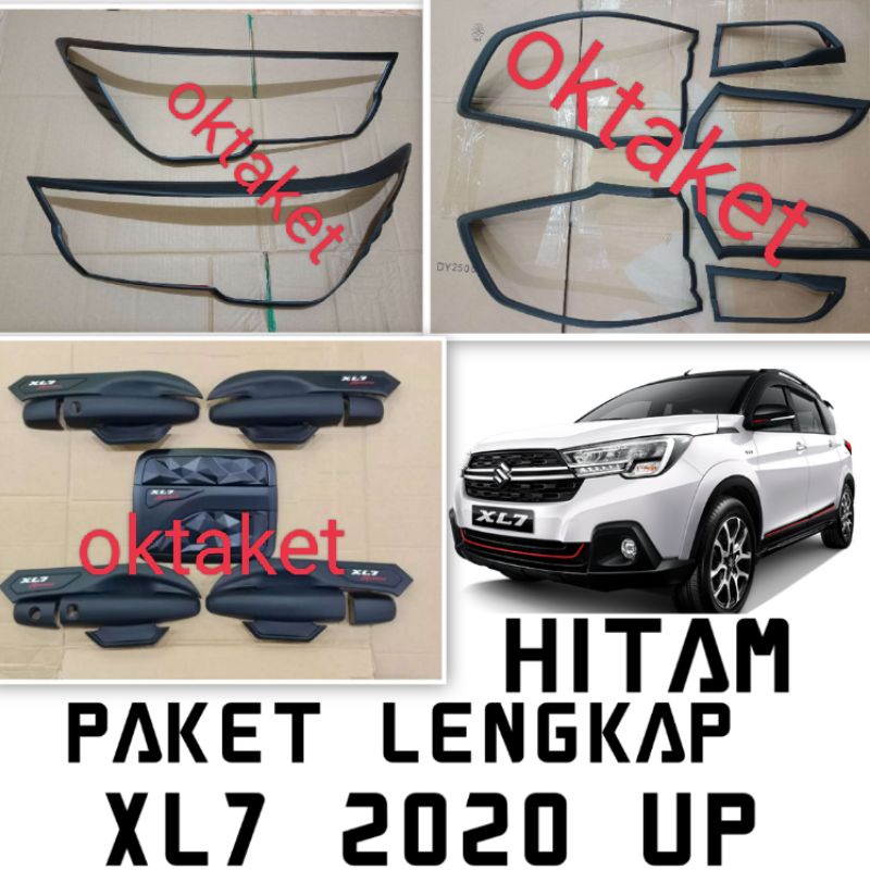 paket lengkap Suzuki XL7 2020 2021 2023 Hitam &amp; Chrome Garnish depan belakang outer handle tank cover