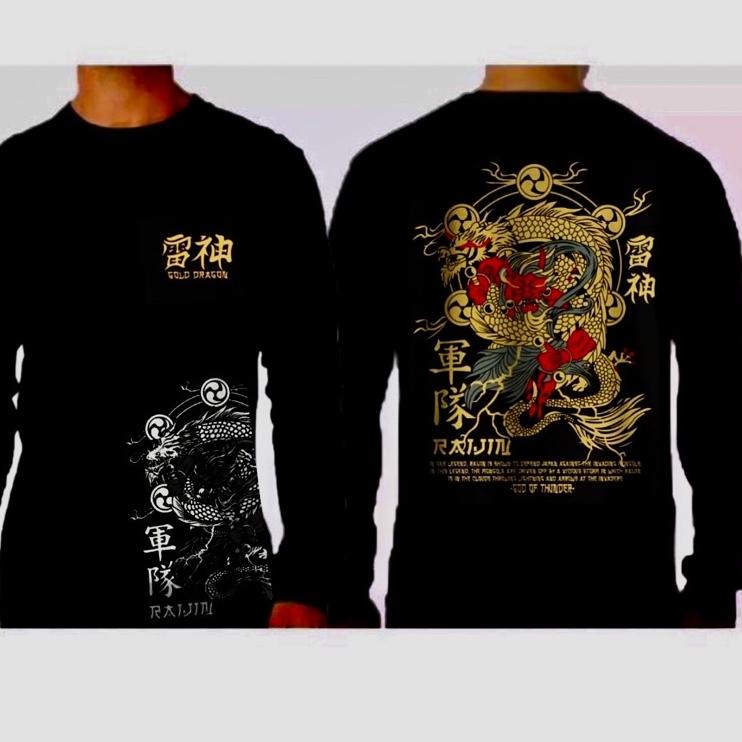 ☄ Sixteenfashion kaos naga emas lengan panjang ➴