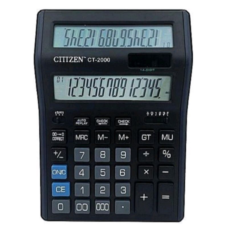 

Star+ Kalkulator Citizen CT-2000 2 Layar 14 Digit Calculator CT2000 14digit