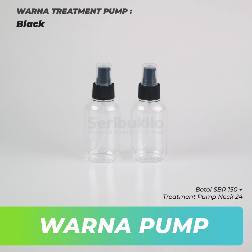 Botol SBR 150 ml  Pump Treatment  Hitam / Botol PET Treatment Pump 150 ml Hitam