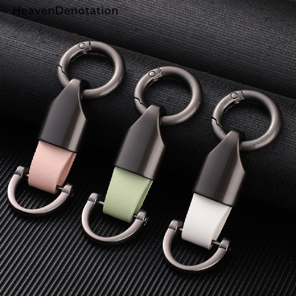 [HeavenDenotation] Fashion Retro Tali Sapi Kulit Gantungan Kunci Mobil Pasangan Gantungan Kunci Kepribadian Zinc Alloy Keychain Waist Hanging Key Ring Holder HDV