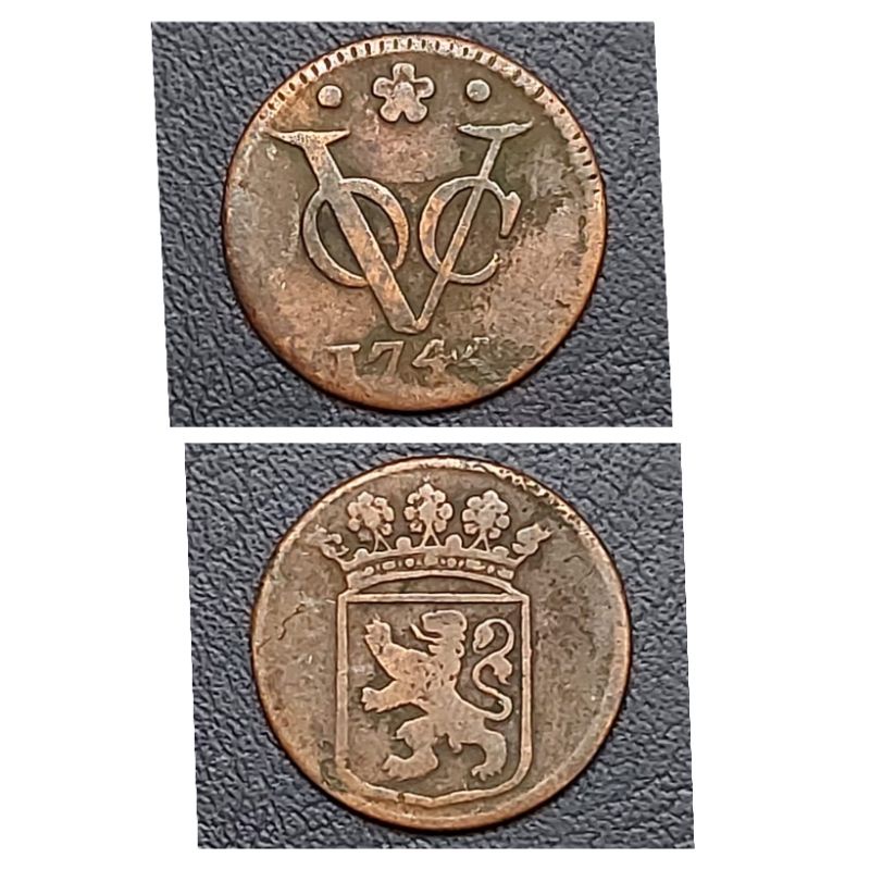 Koin Kuno Negara Indonesia series VOC Holand Tahun 1744 Kondisi Koin Utuh Layak Dijamin Original 100
