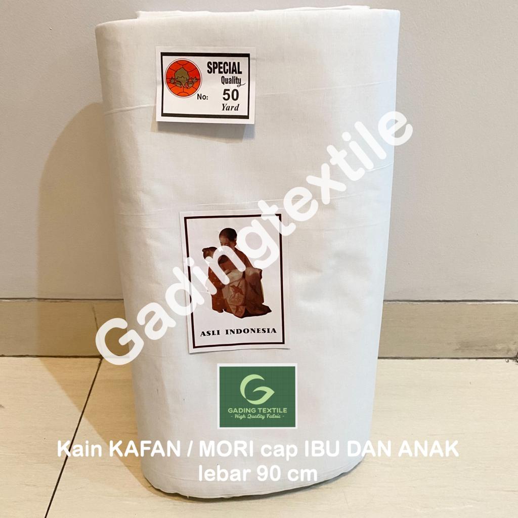 ( per roll ) kain kafan mori katun putih jenasah jenazah high quality CAP IBU DAN ANAK ossin rollan lebar 90 cm isi 45 meter bahan craft kerajinan jumputan batik membatik tulis ecoprint saringan kopi teh pembungkus tahu cheese cloth keju hampers hamper