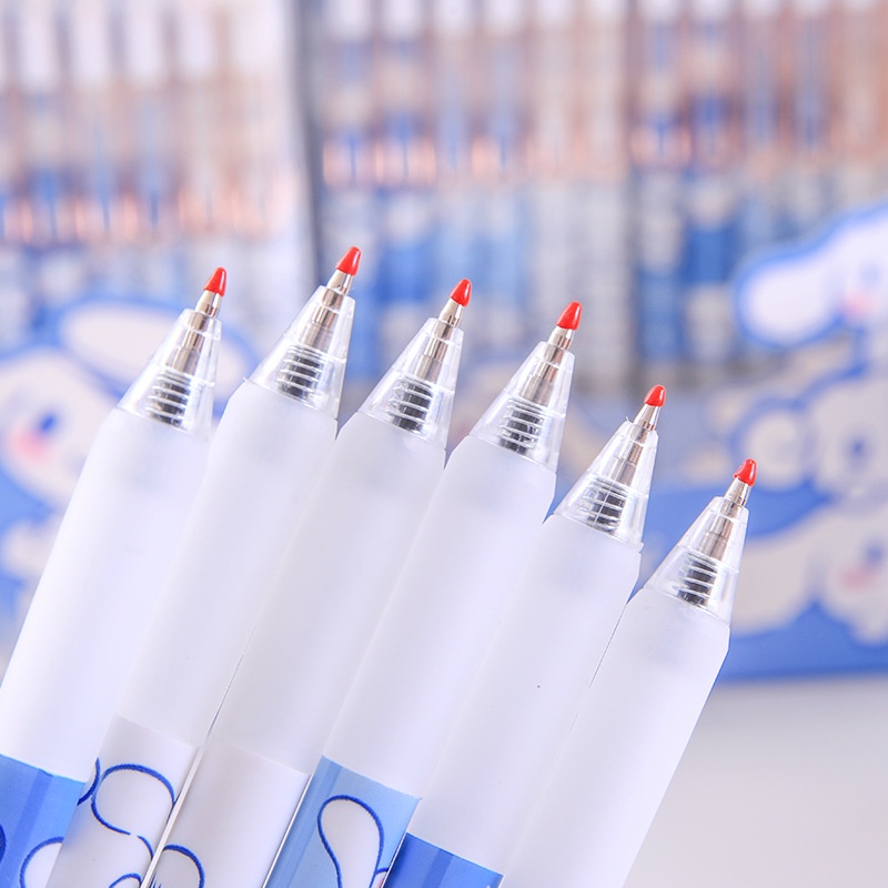 Kawaii Lucu Press Pen Kartun Biru Anjing Bertelinga Besar 0.5 mm Hitam Tinta Gel Pulpen Pulpen Siswa Menulis Alat Tulis Kantor Perlengkapan Sekolah