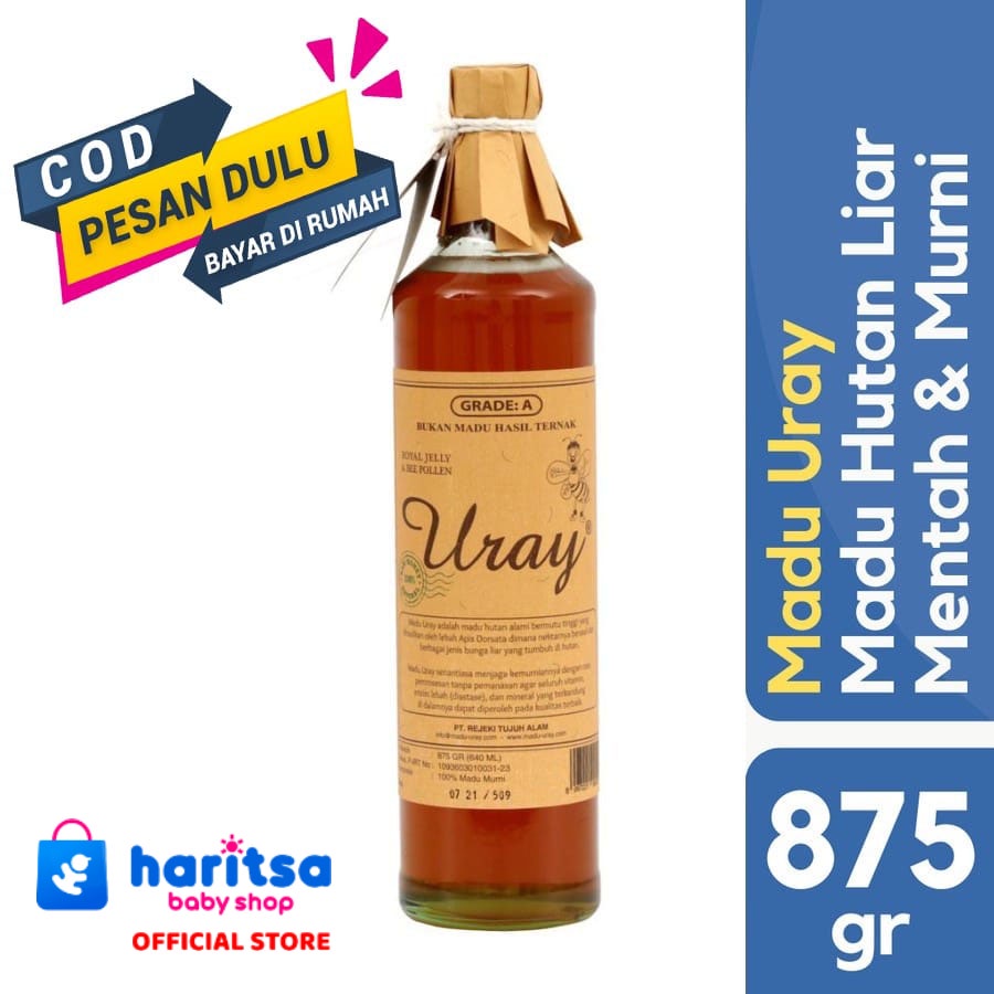 Madu Uray Raw Honey 875 gr (875 ml) Madu Murni Sehat Madu Hutan Madu Asli Madu Uray (Raw Honey)