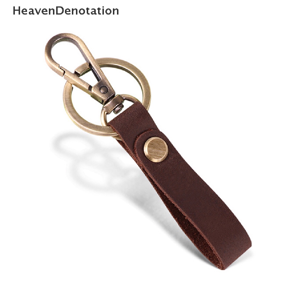[HeavenDenotation] Kulit Gantungan Kunci Handmade Pribadi Key Fob Dengan Sabuk Loop Klip Tahan Lama Terukir Gantungan Kunci Untuk Mobil Motor Rumah Keys HDV