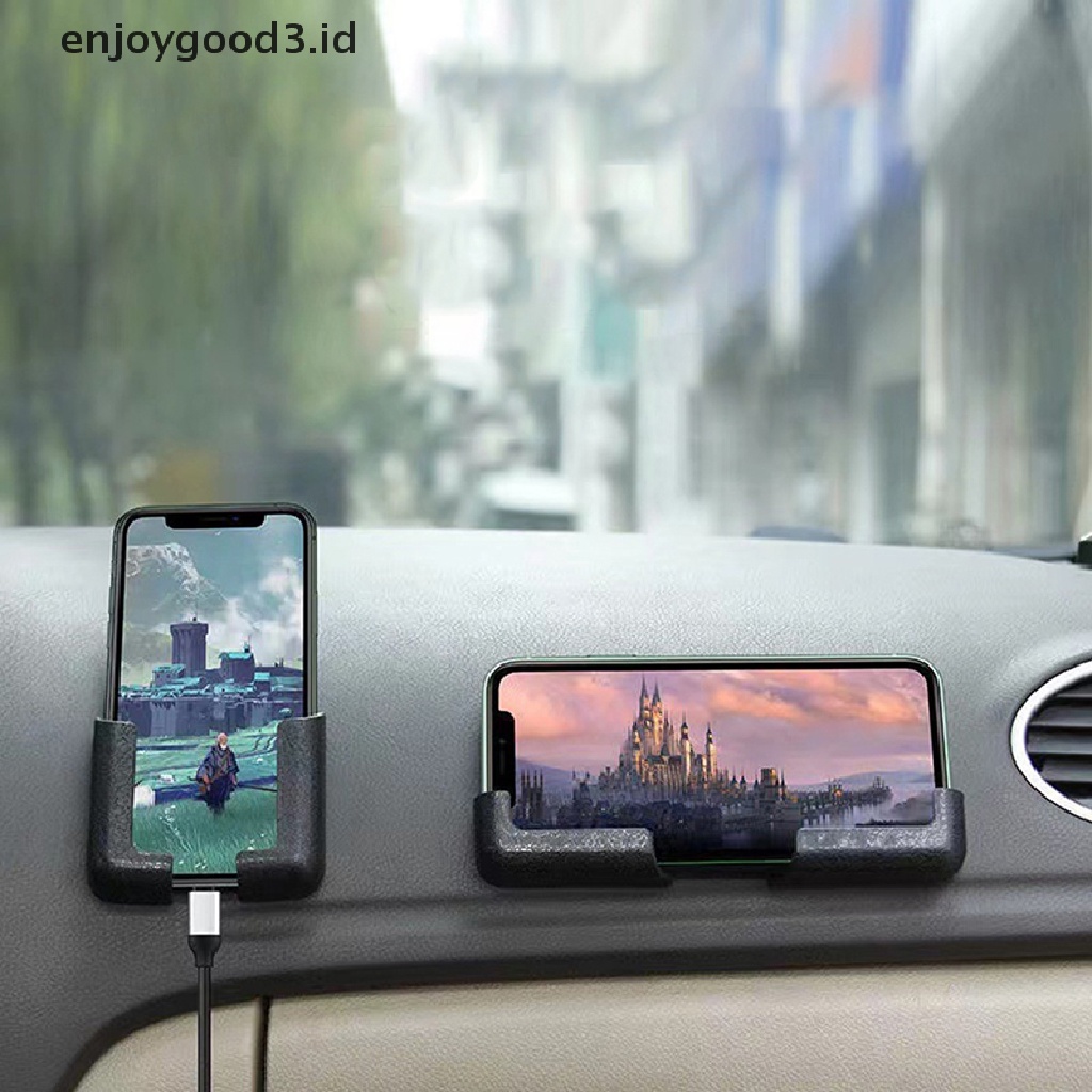 【 Rready Stock 】 Car Phone Holder Wall Phone Holder Remote Control Holder Cell Phone Holder Punch-free Paste Universal Car （ ID ）