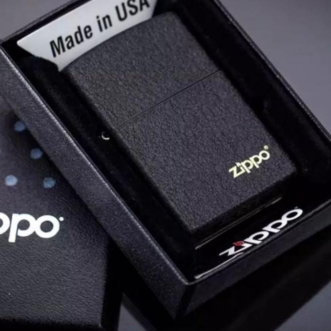 ♚ KOREK API ZIPO/JIPO HITAM KASAR / BLACK CRACKLE GRADE ORIGINAL ◄