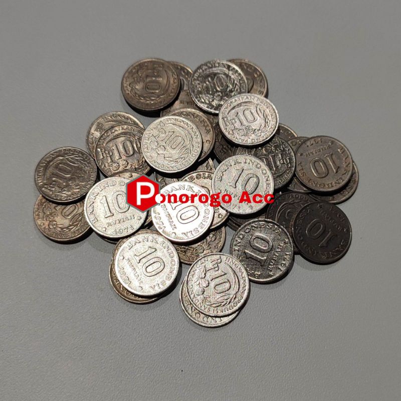 (KONDISI PILIHAN) Uang koin kuno 10 rupiah detail bagus tahun 1971 bahan mahar nikah 21 rupiah 2021 rupiah